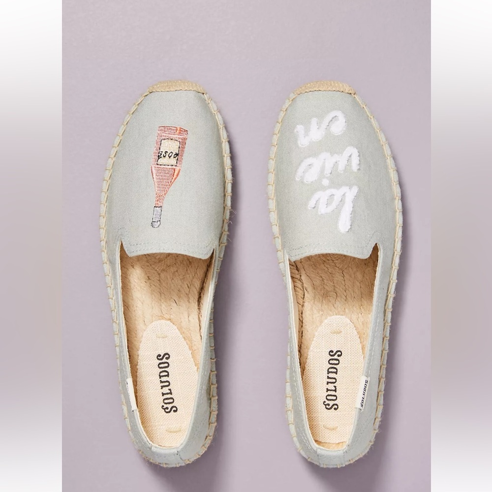 Soludos Pale Blue La Vie En Rosé Embroidered Espadrilles (from Anthropol…